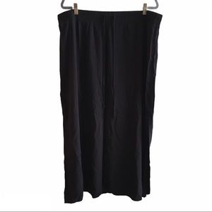 AGB Woman 3X Slit Black Soft Maxi Skirt